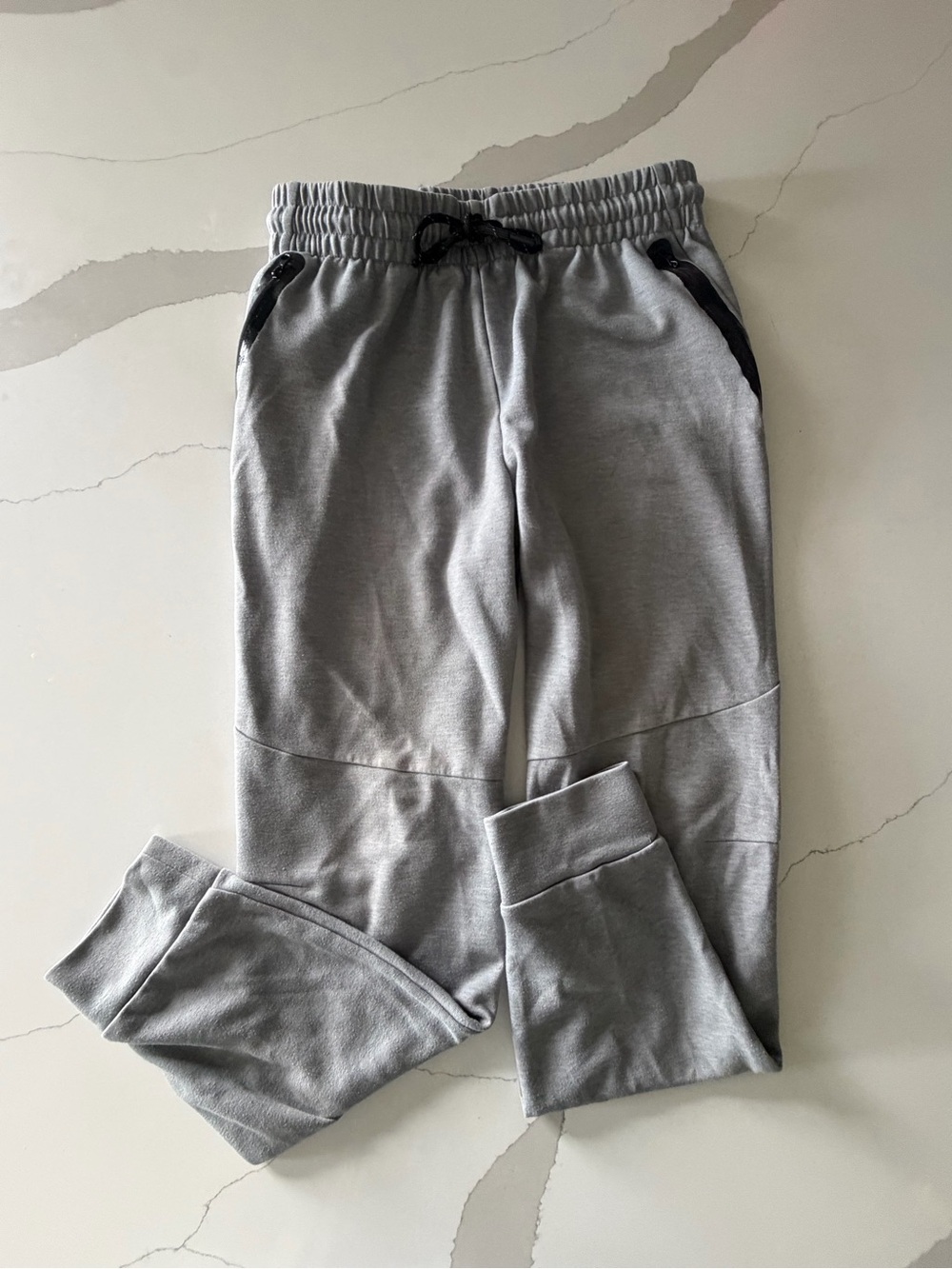 Tek Gear Essential Fleece Gray Jogger Pants Size Small Zipper Pockets